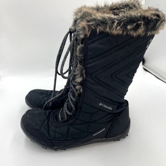 Columbia Women's Minx Mid III Black Boots Waterproof 7.5 38.5 Winter Snow - Picture 2 of 9